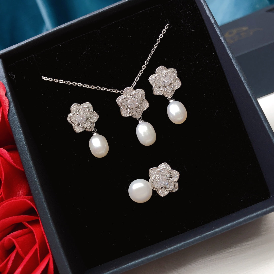 New Arrival 05 Flower Fresh water pearl set