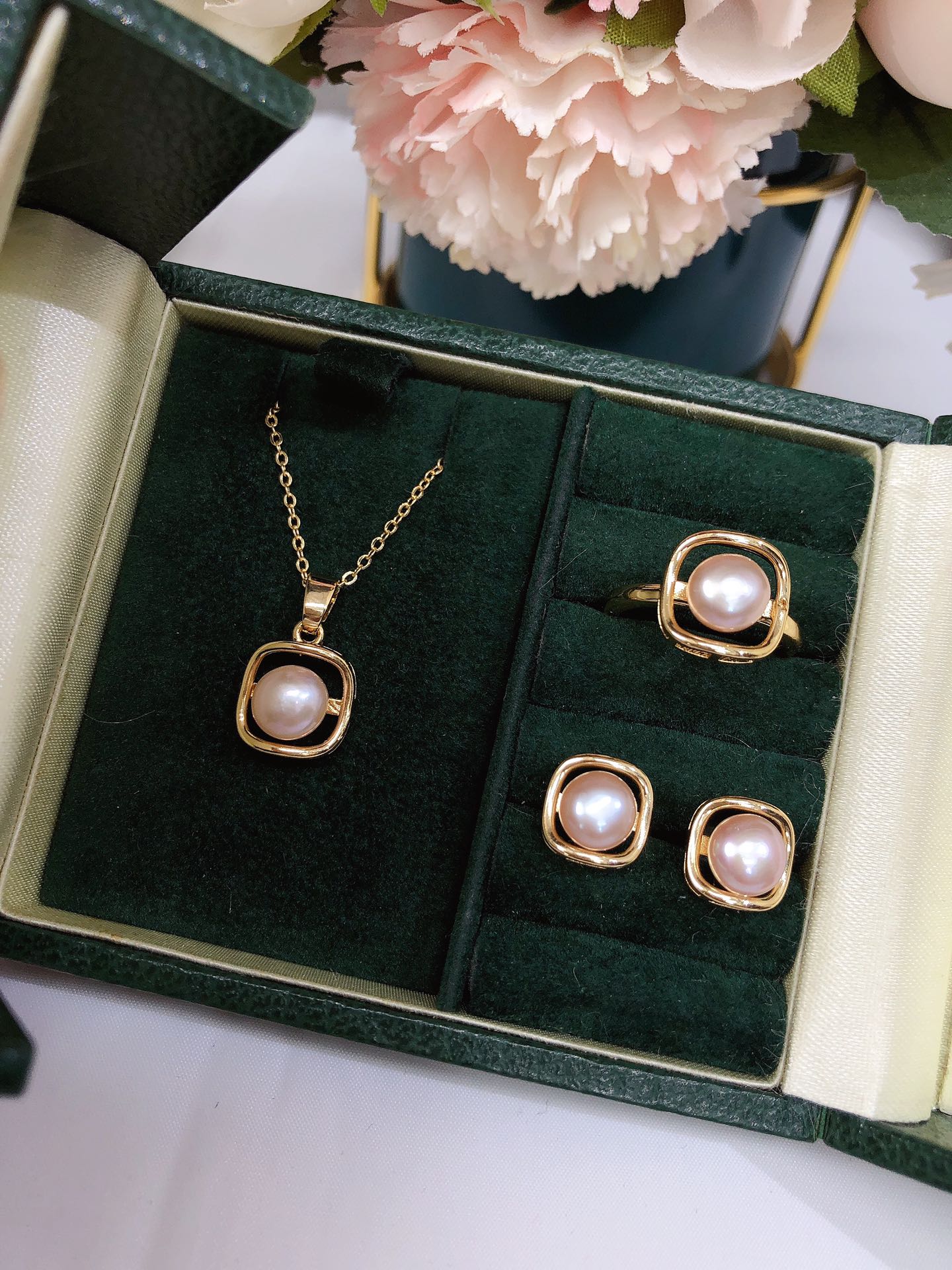 New Arrival 07 Square Fresh water pearl set