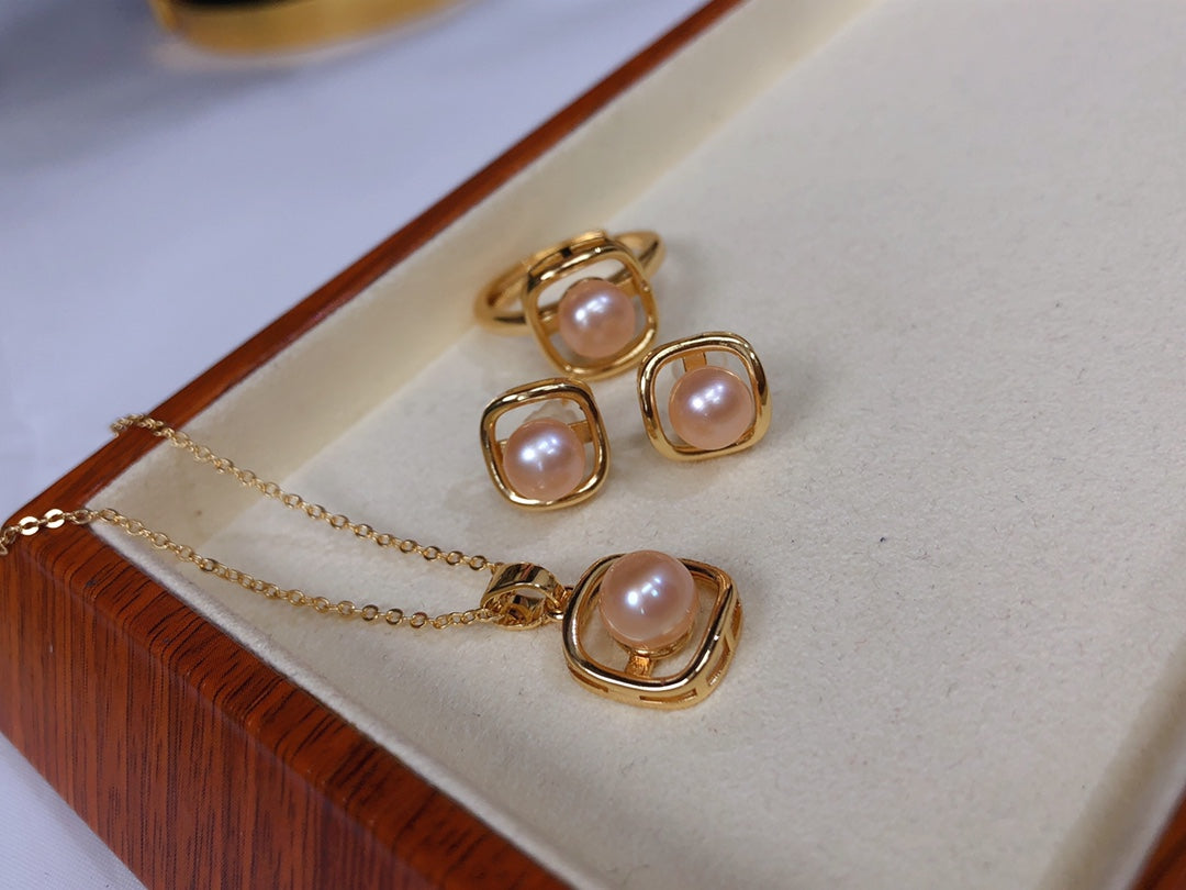 New Arrival 07 Square Fresh water pearl set