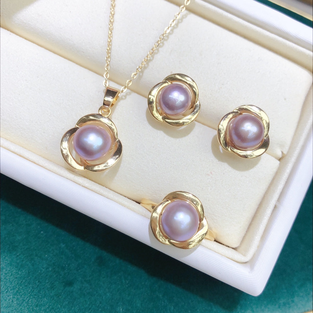 New Arrival 10 Three Flowers Fresh water pearl set