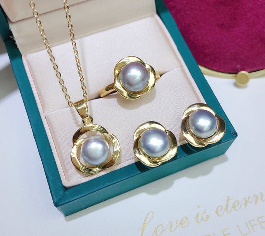 New Arrival 10 Three Flowers Fresh water pearl set