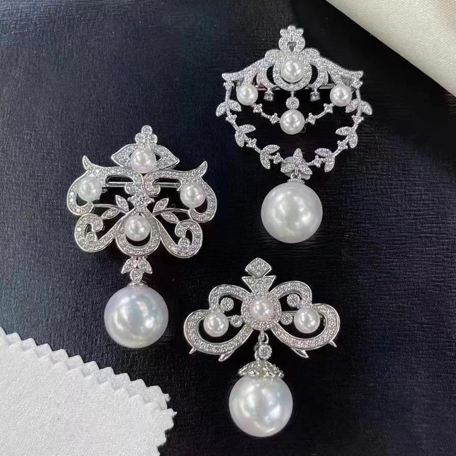 Number AX Pearl brooch Daily anniversary for Christmas（266-313）