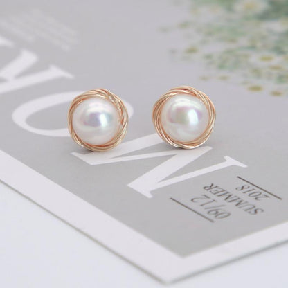 Number U Pearl Earring Elegant freshwater daily