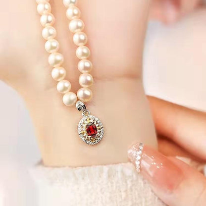 number B freshwaterpearl necklace s925  pendant Birthday Daily Engagement Wedding