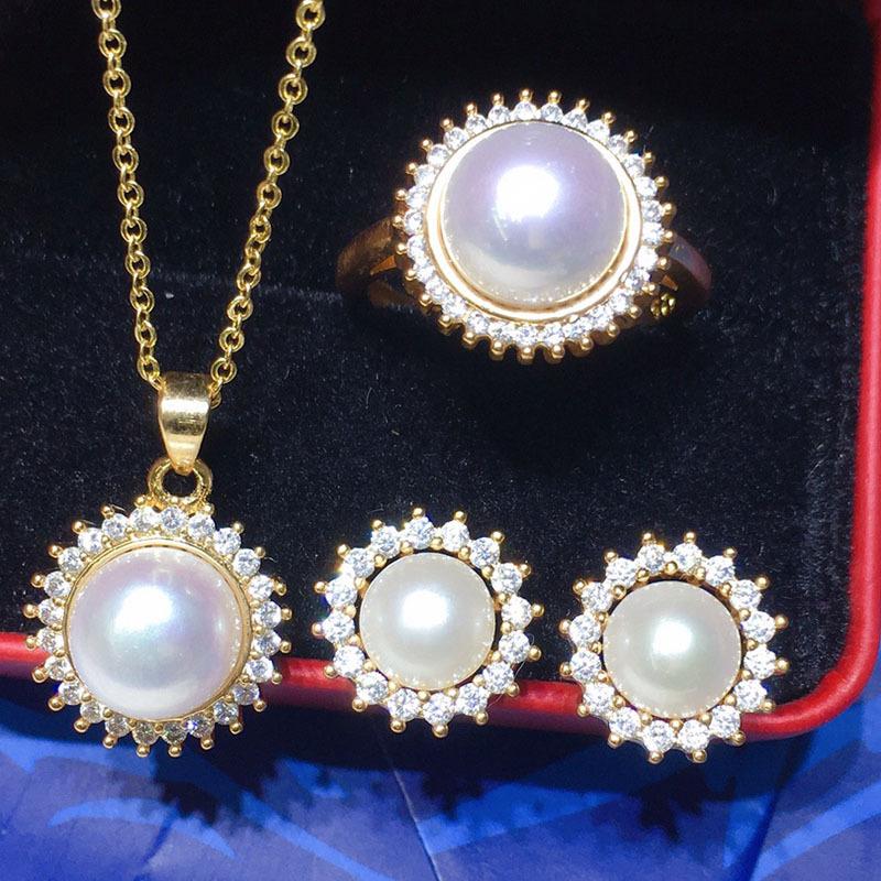 Number Bk Alloy pearl set 8-9mm freshpearl Engagement Daily