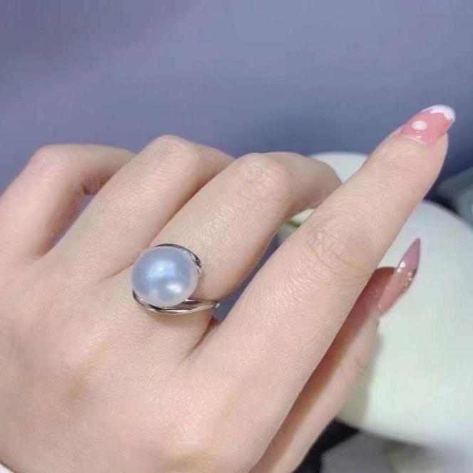 Number AR seawater pearl ring Weeding Birthday Anniversary(30-78)