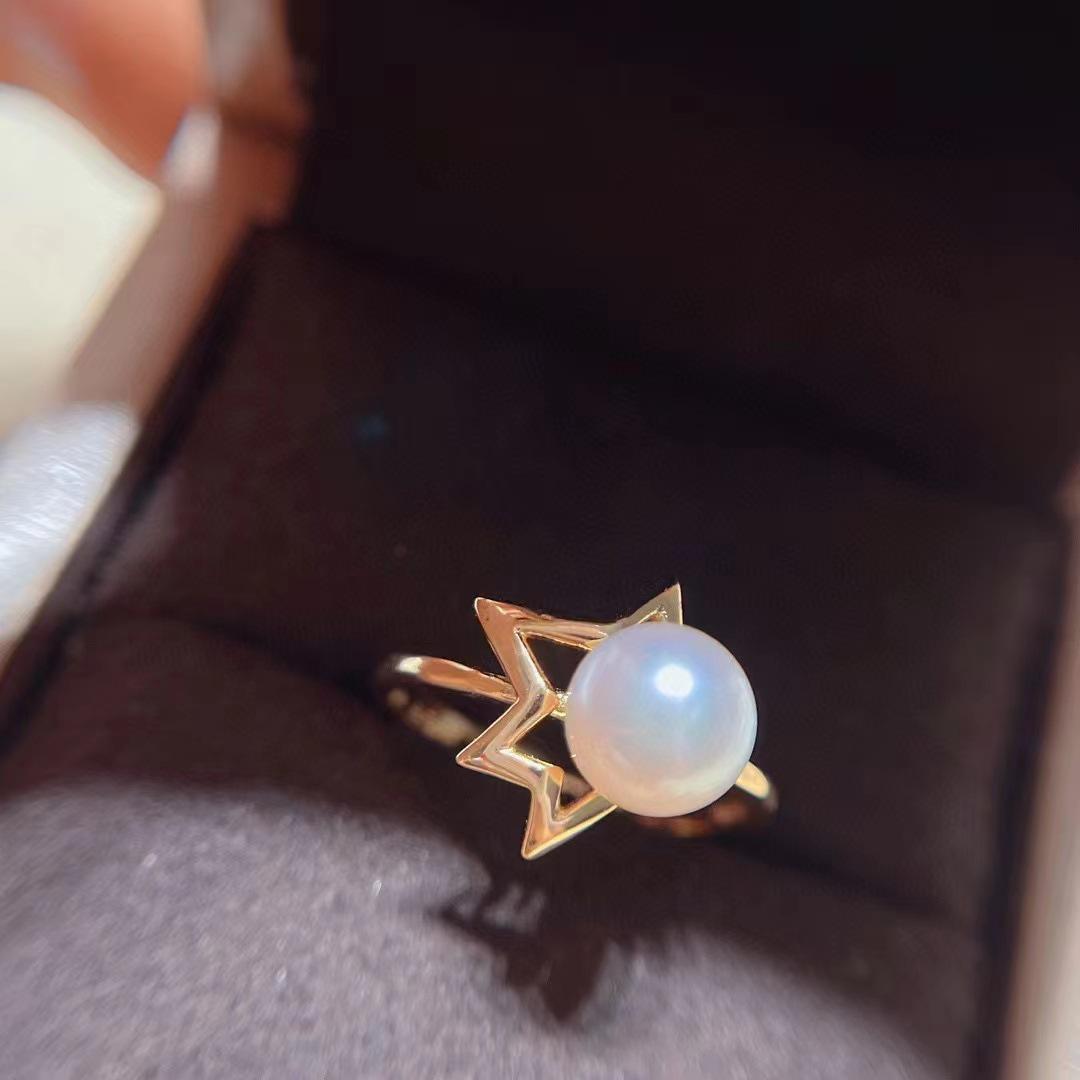 Number AR seawater pearl ring Weeding Birthday Anniversary(30-78)