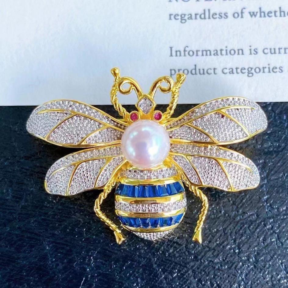 Number AX Pearl brooch Daily anniversary for Christmas（266-313）