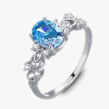 [Timeless]Number BJ Zircon Ring Necklace 925 Sterling Silver Engagement Wedding For Women (01-88)