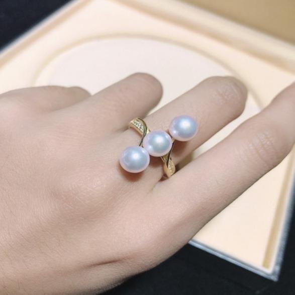 Number AR seawater pearl ring Weeding Birthday Anniversary(30-78)