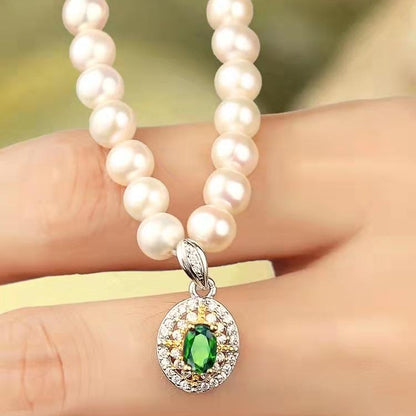 number B freshwaterpearl necklace s925  pendant Birthday Daily Engagement Wedding