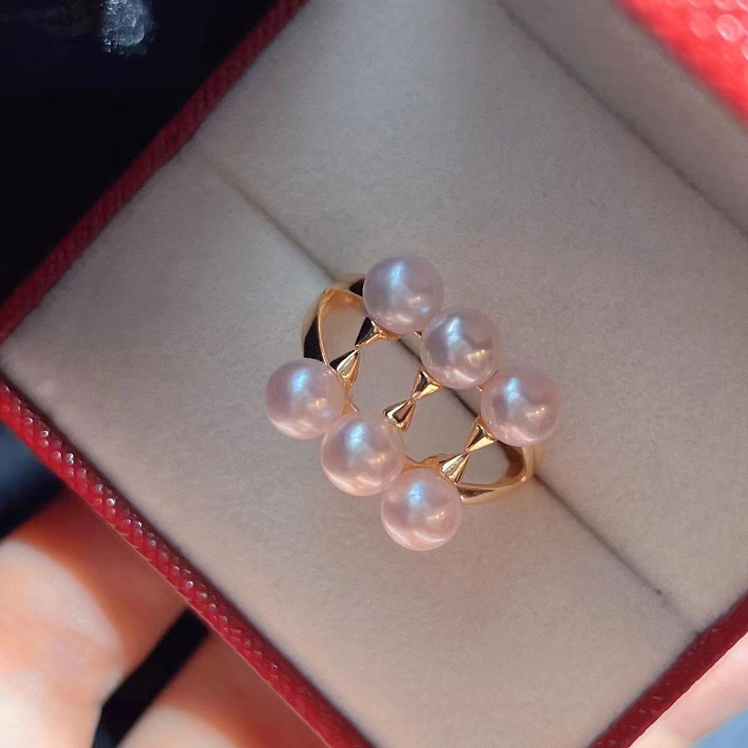 Number AR seawater pearl ring Weeding Birthday Anniversary(30-78)