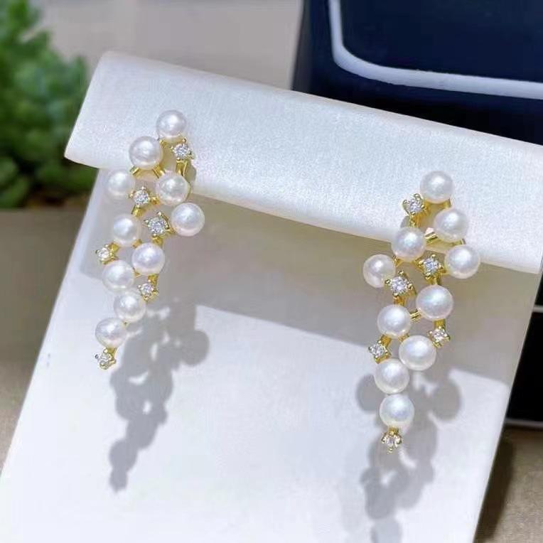 Number AT freshwater earrings Anniversary Birthday Daily(107-156)