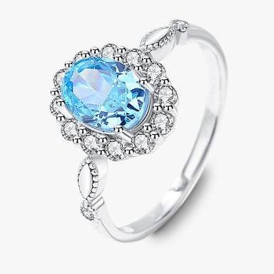 [Timeless]Number BJ Zircon Ring Necklace 925 Sterling Silver Engagement Wedding For Women (01-88)