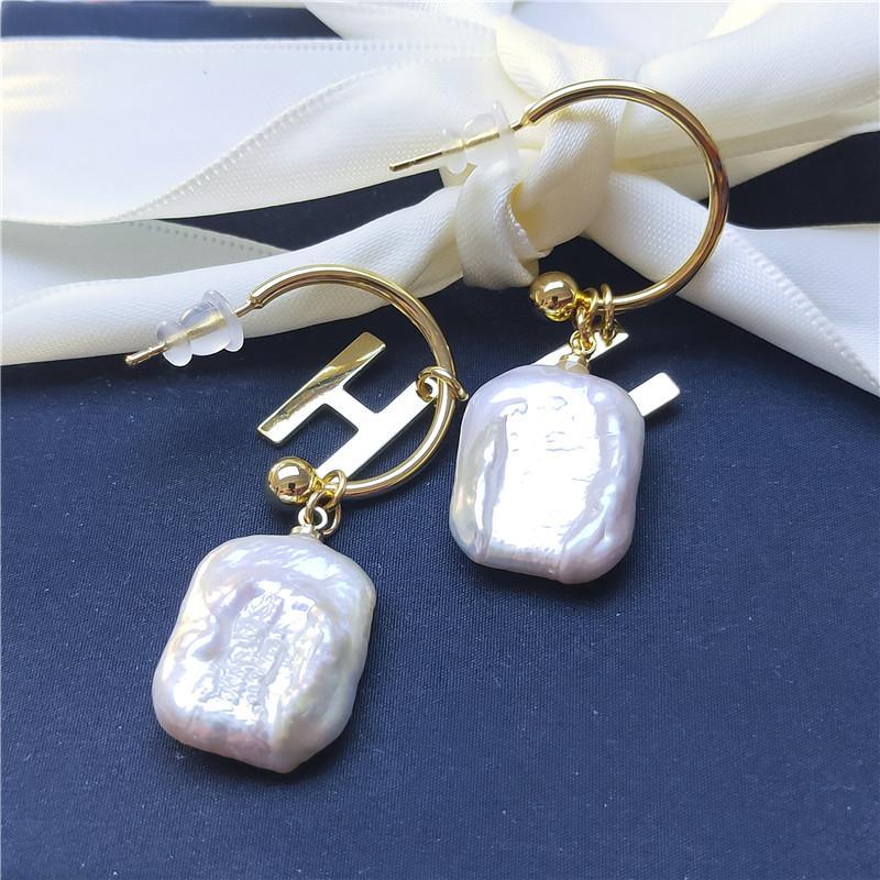 Number U Pearl Earring Elegant freshwater daily