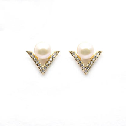 Number U Pearl Earring Elegant freshwater daily