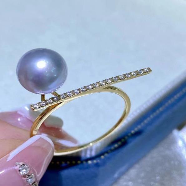 Number AR seawater pearl ring Weeding Birthday Anniversary(30-78)