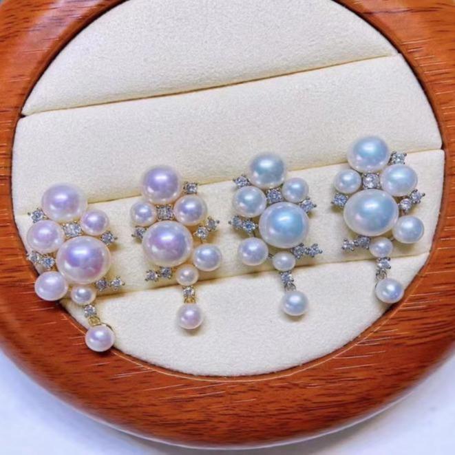 Number AT freshwater earrings Anniversary Birthday Daily(107-156)