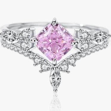 [Timeless]Number BJ Zircon Ring Necklace 925 Sterling Silver Engagement Wedding For Women (01-88)
