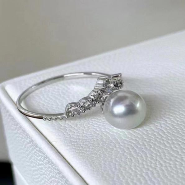 Number AR seawater pearl ring Weeding Birthday Anniversary(30-78)