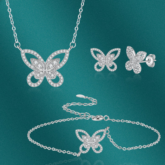 [Timeless]Butterfly Zicon Ring Earring Necklace Daily