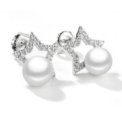 Number U Pearl Earring Elegant freshwater daily