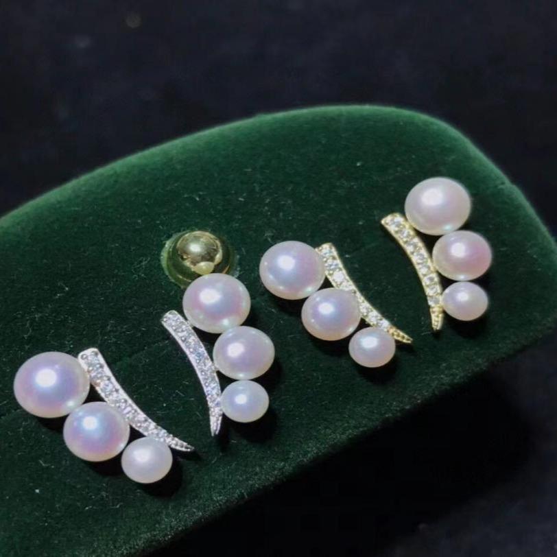 Number AT freshwater earrings Anniversary Birthday Daily(107-156)