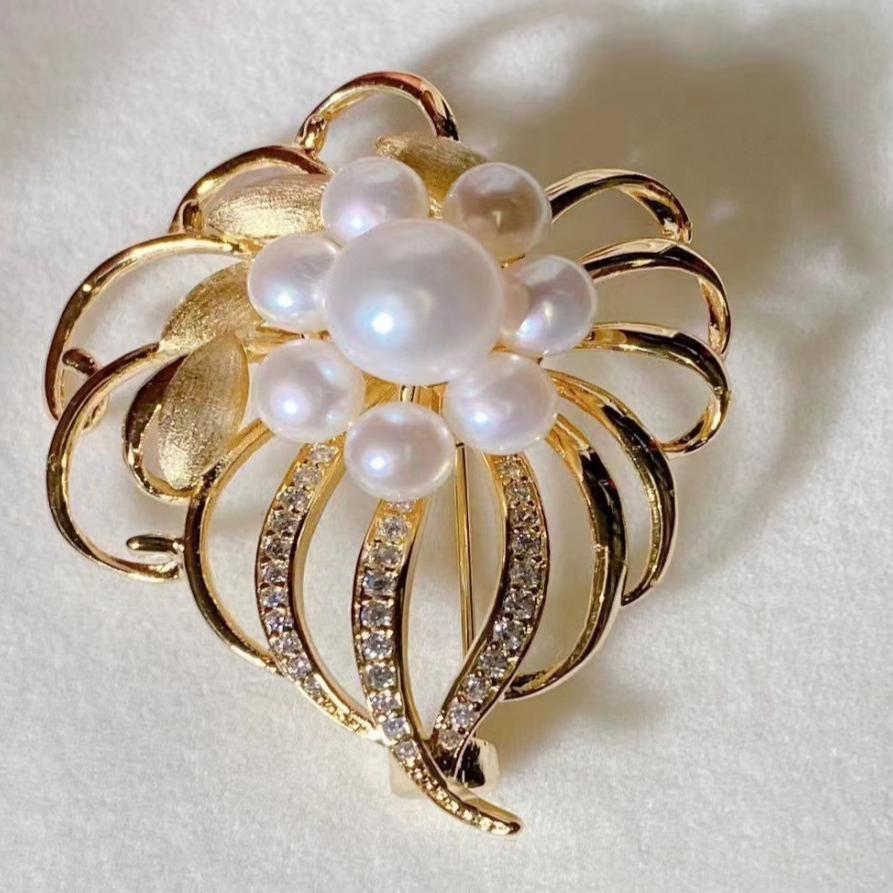 Number AX Pearl brooch Daily anniversary for Christmas（266-313）