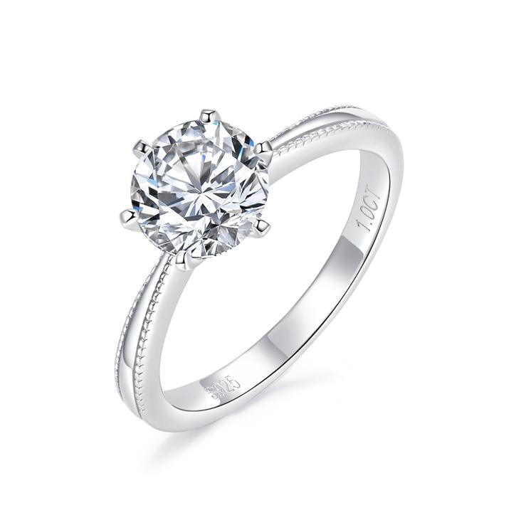 Number CH S925 Moissanite Ring Engagement Wedding Daily (01-97)