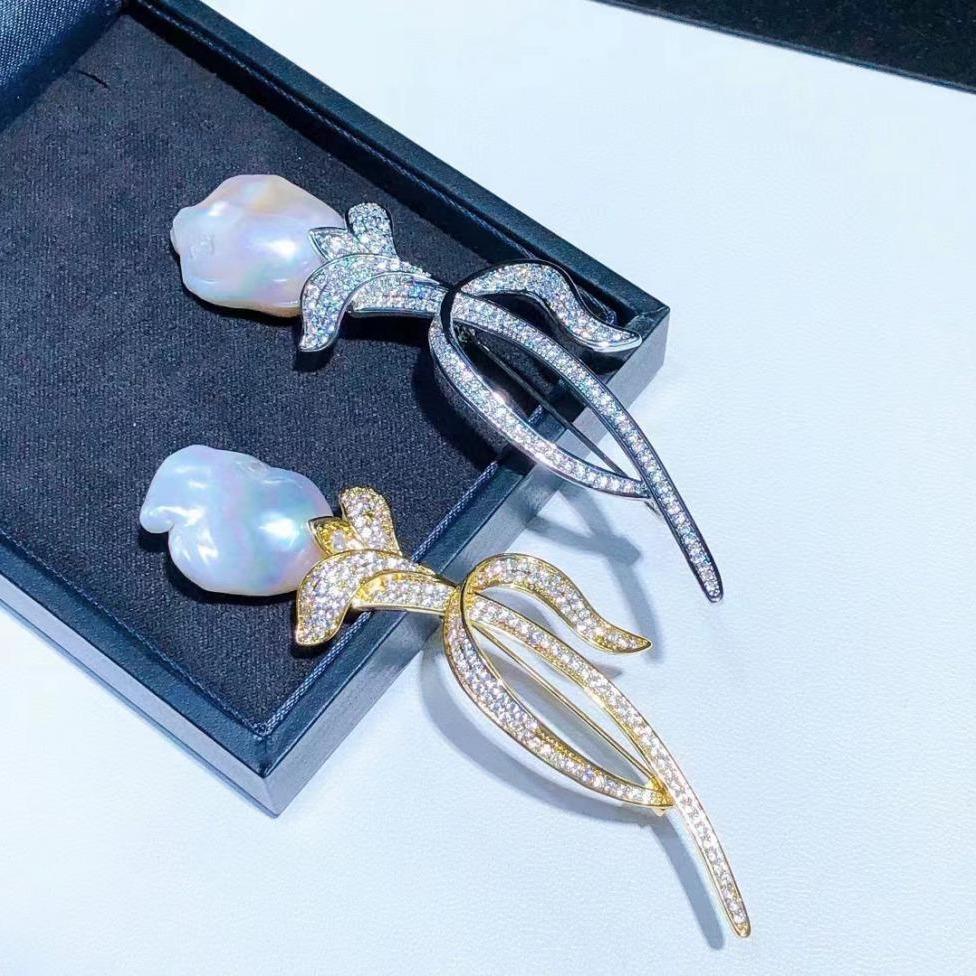 Number AX Pearl brooch Daily anniversary for Christmas（266-313）