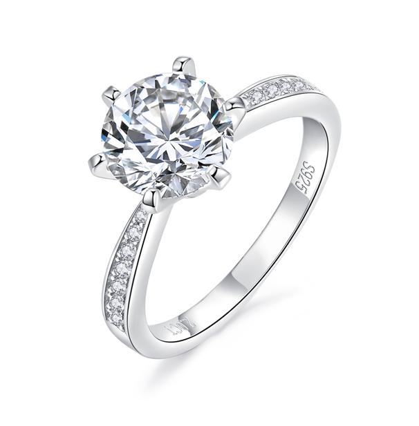 Number CH S925 Moissanite Ring Engagement Wedding Daily (01-97)
