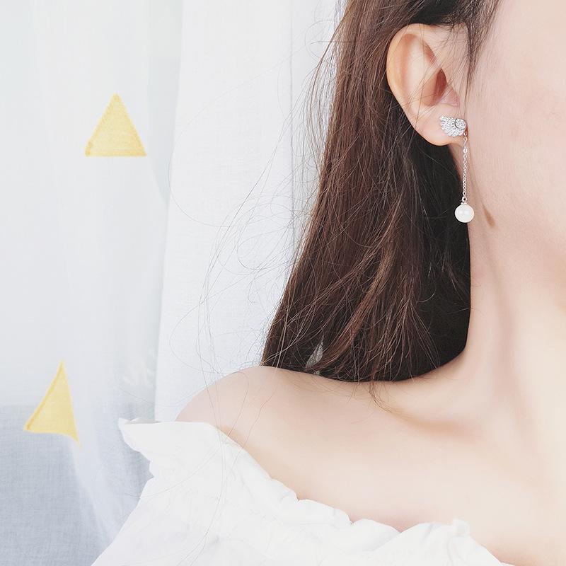 Number U Pearl Earring Elegant freshwater daily