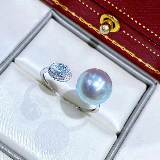 Number AR seawater pearl ring Weeding Birthday Anniversary(30-78)