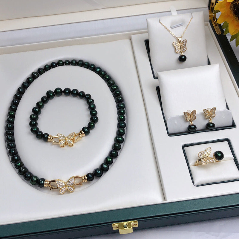 Number BN fresh pearl set Alloy Engagement Daily Birthday Fashion