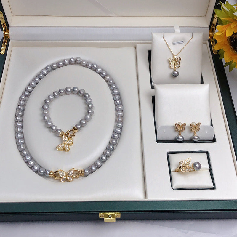 Number BN fresh pearl set Alloy Engagement Daily Birthday Fashion