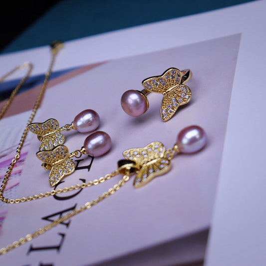Number BL fresh pearl set Engagement Daily Birthday