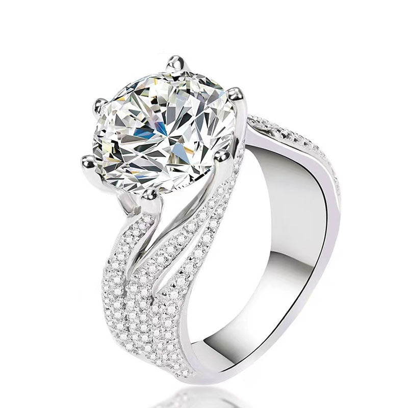 [Timeless]Moissanite/Zircon ring 3/5ct Daily Anniversary Engagement