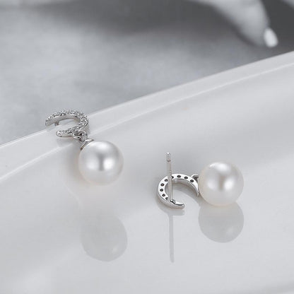 Number U Pearl Earring Elegant freshwater daily