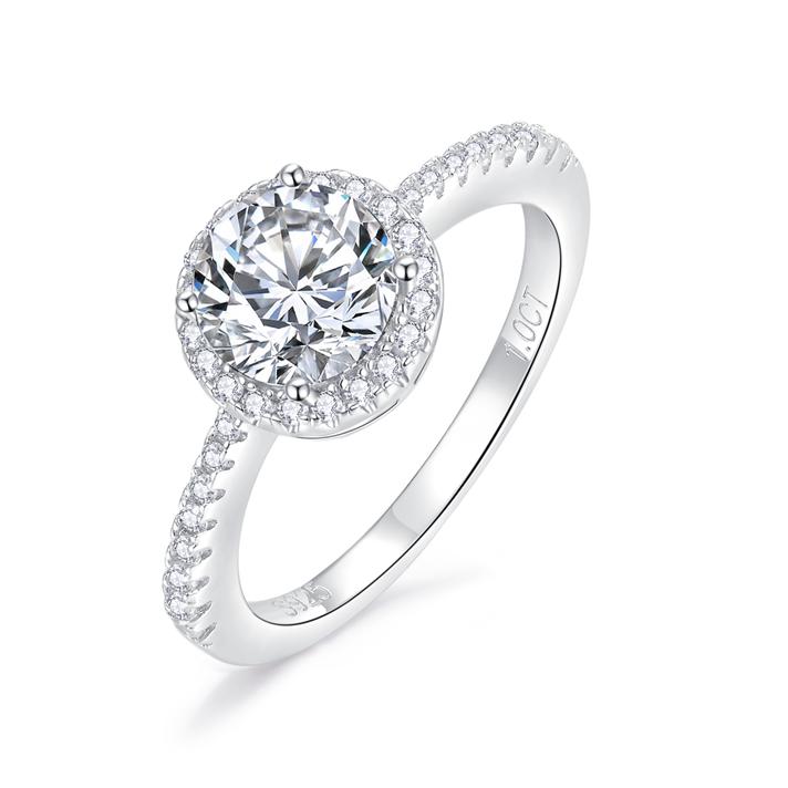 Number CH S925 Moissanite Ring Engagement Wedding Daily (01-97)