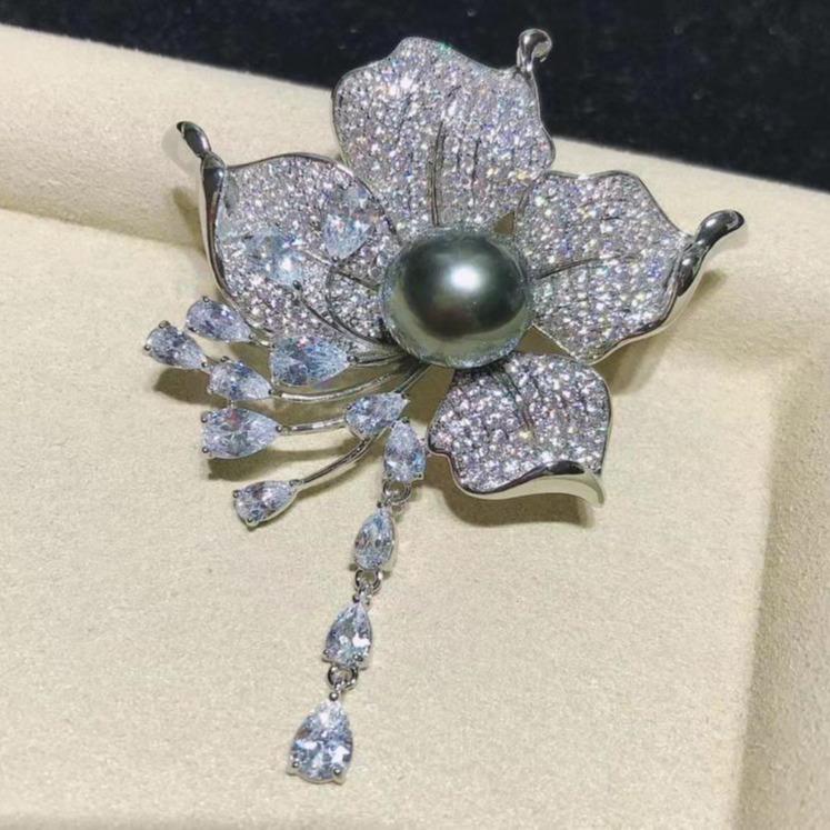Number AX Pearl brooch Daily anniversary for Christmas（266-313）
