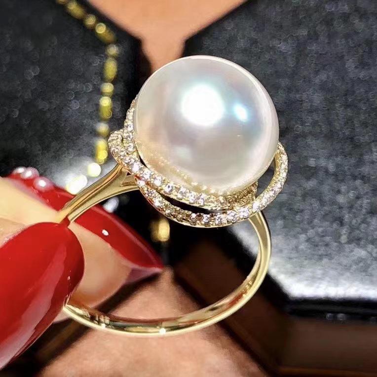 Number AR seawater pearl ring Weeding Birthday Anniversary(30-78)