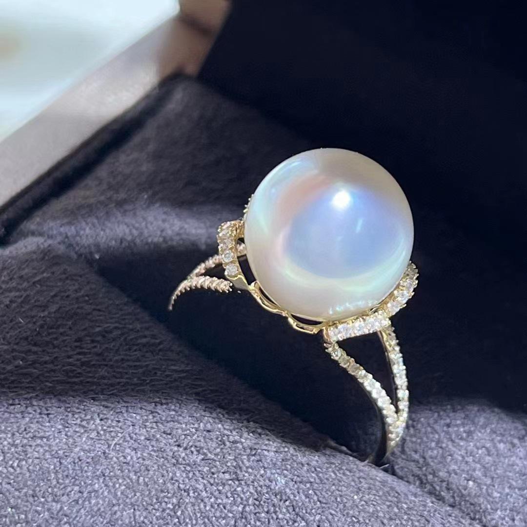 Number AR seawater pearl ring Weeding Birthday Anniversary(30-78)