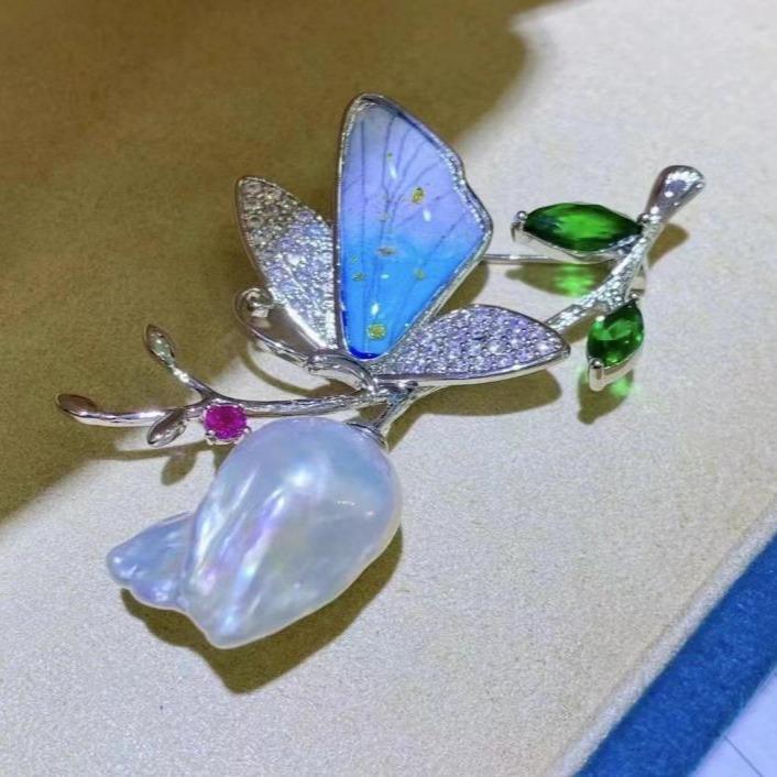 Number AX Pearl brooch Daily anniversary for Christmas（266-313）