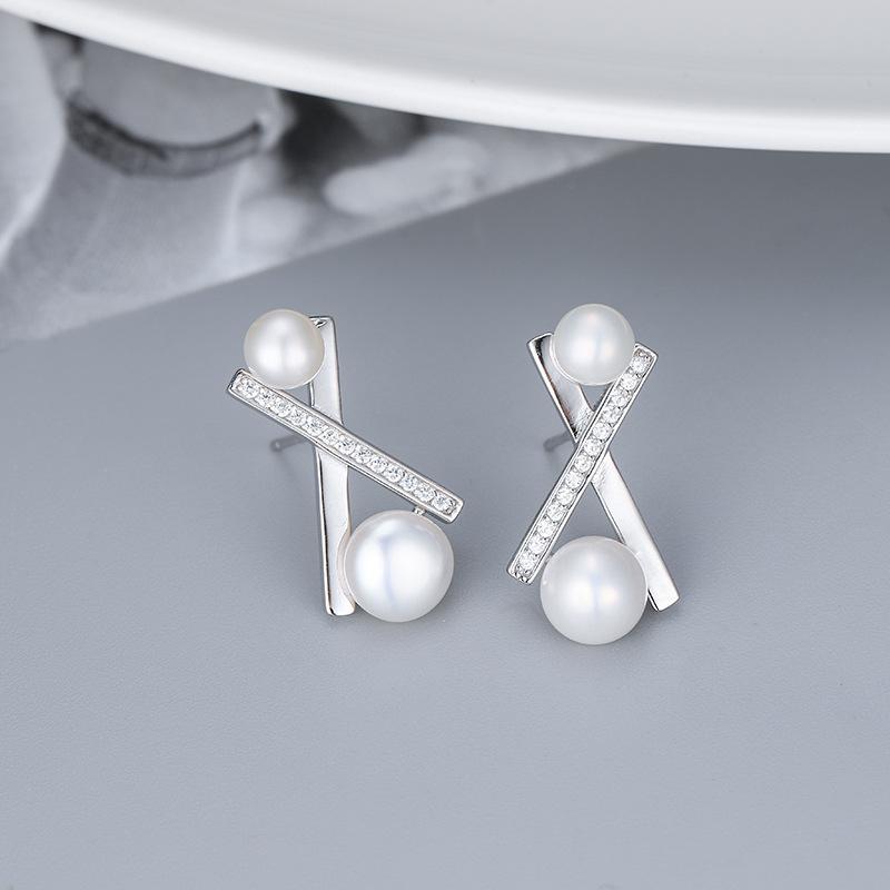 Number U Pearl Earring Elegant freshwater daily