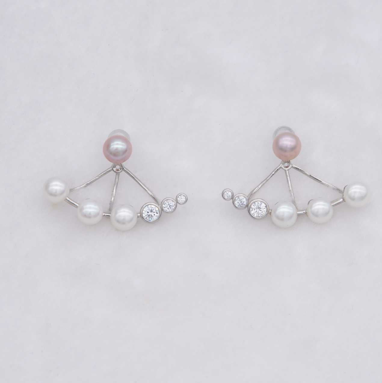 Number BW pearl bracelet earring necklace daily fashion accessory