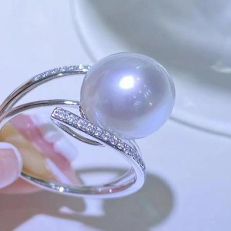 Number AR seawater pearl ring Weeding Birthday Anniversary(30-78)