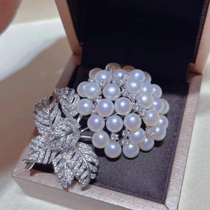 Number AX Pearl brooch Daily anniversary for Christmas（266-313）