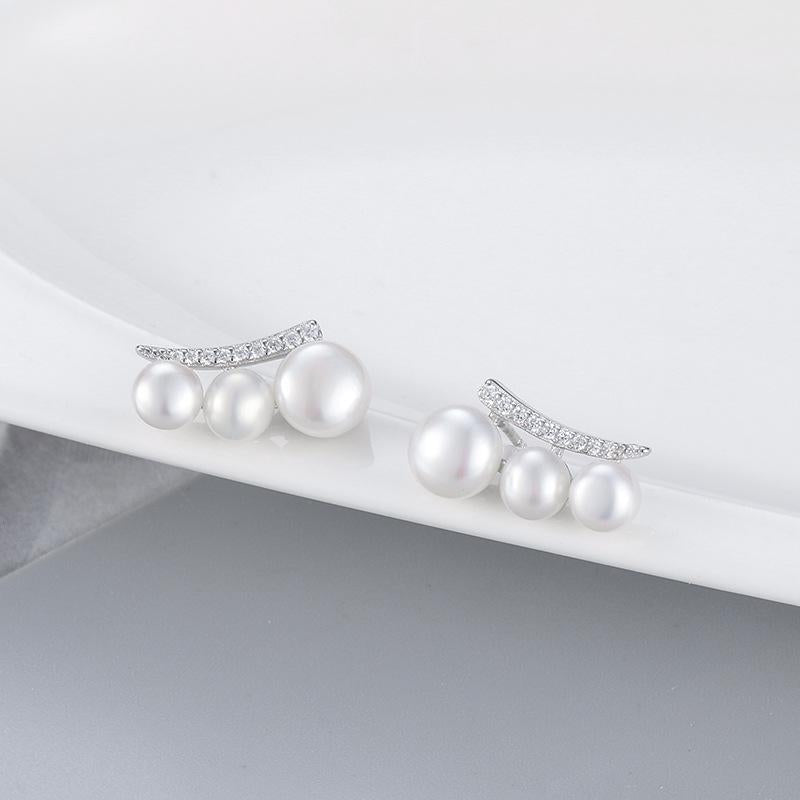 Number U Pearl Earring Elegant freshwater daily