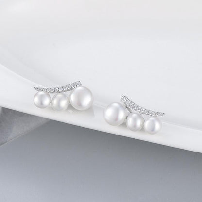 Number U Pearl Earring Elegant freshwater daily
