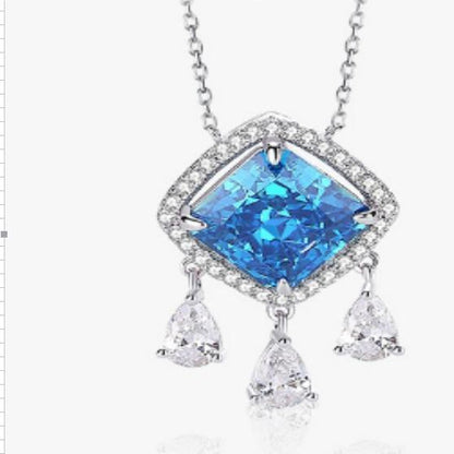 [Timeless]Number BJ Zircon Ring Necklace 925 Sterling Silver Engagement Wedding For Women (01-88)